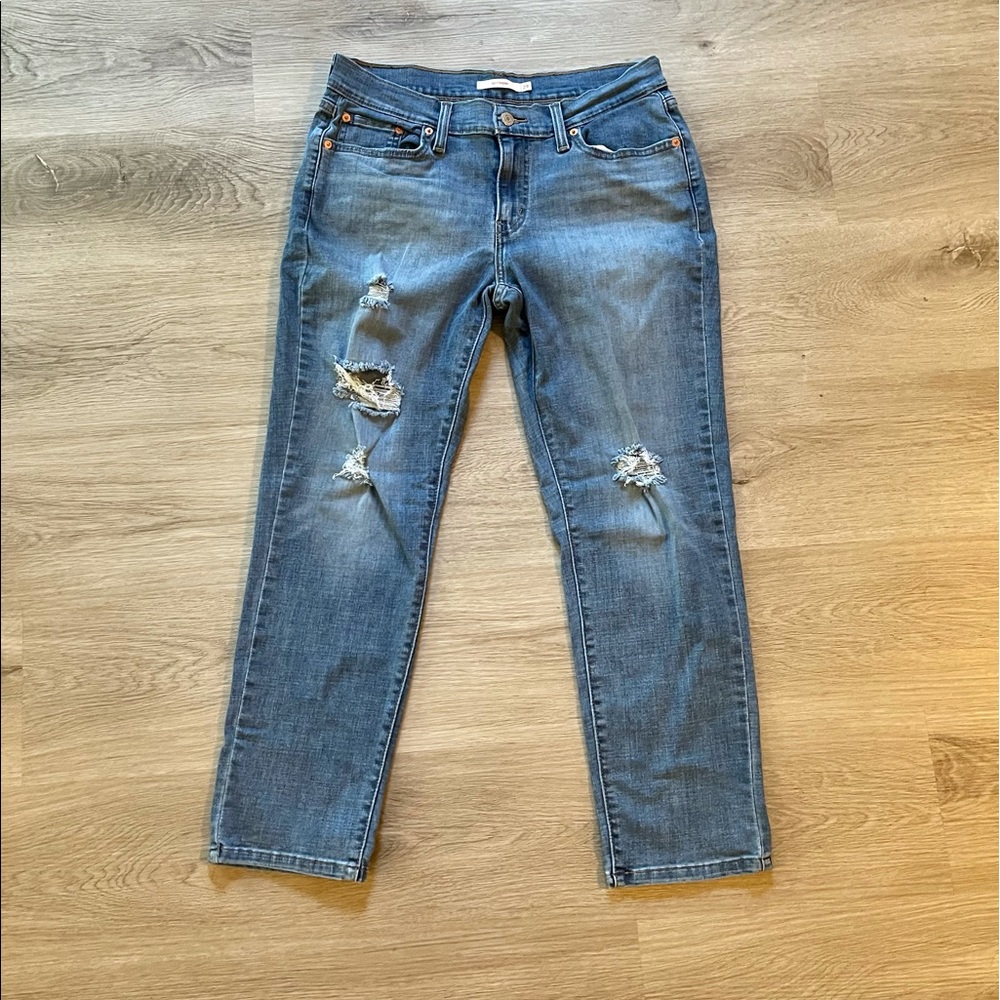 High rise boyfriend jeans